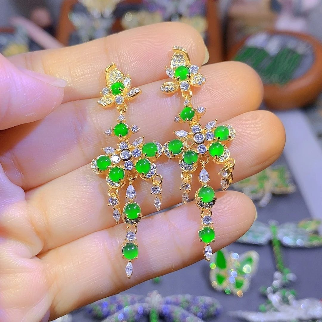 颈饰银S925镶嵌翡翠