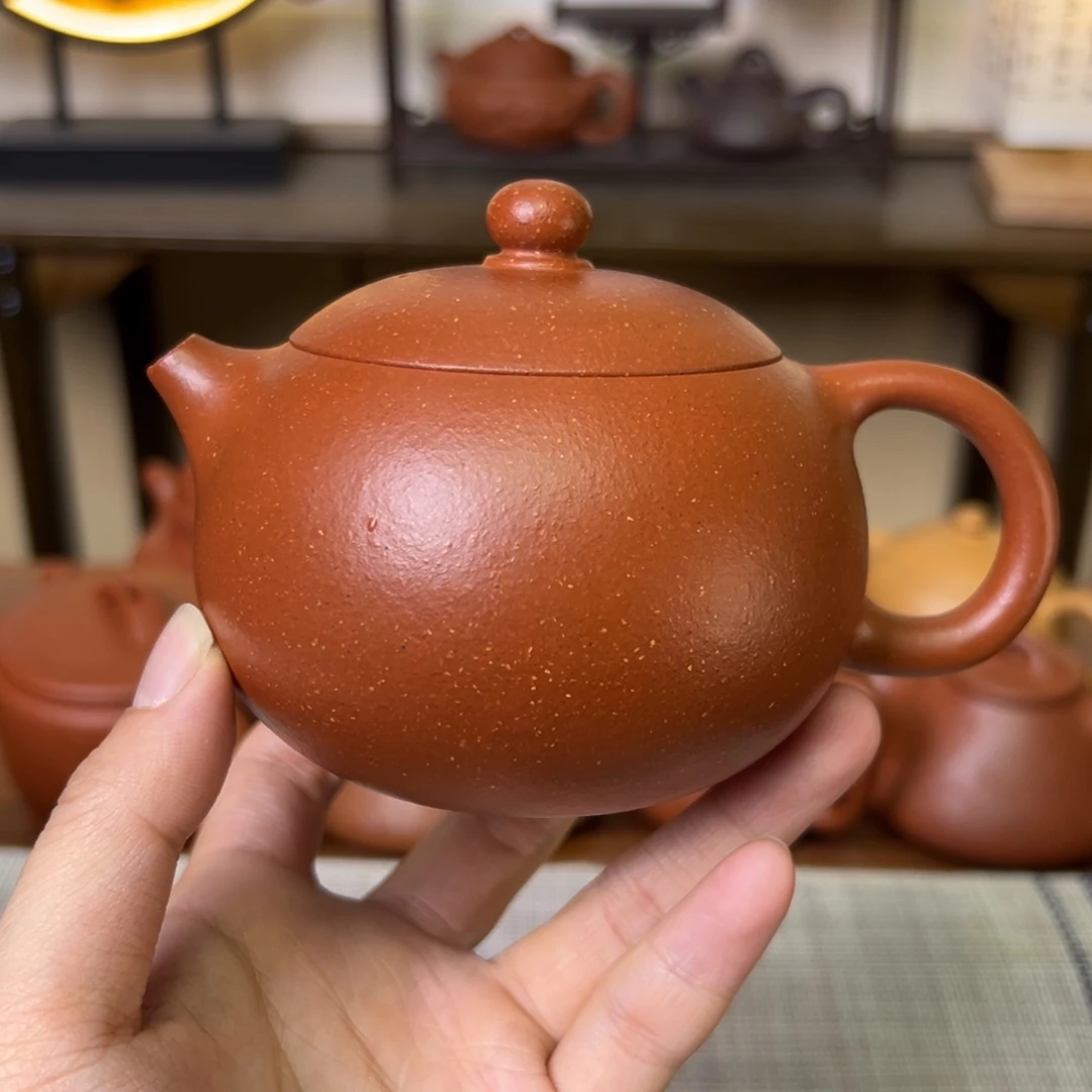 紫泥茶壶紫砂壶西施壶红降坡250cc