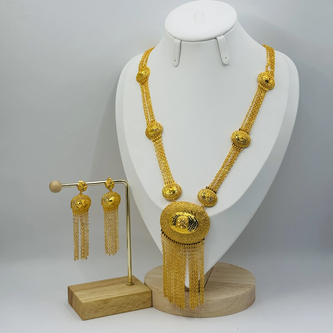 铜项链 TJ286 铜首饰 项链耳环两件套