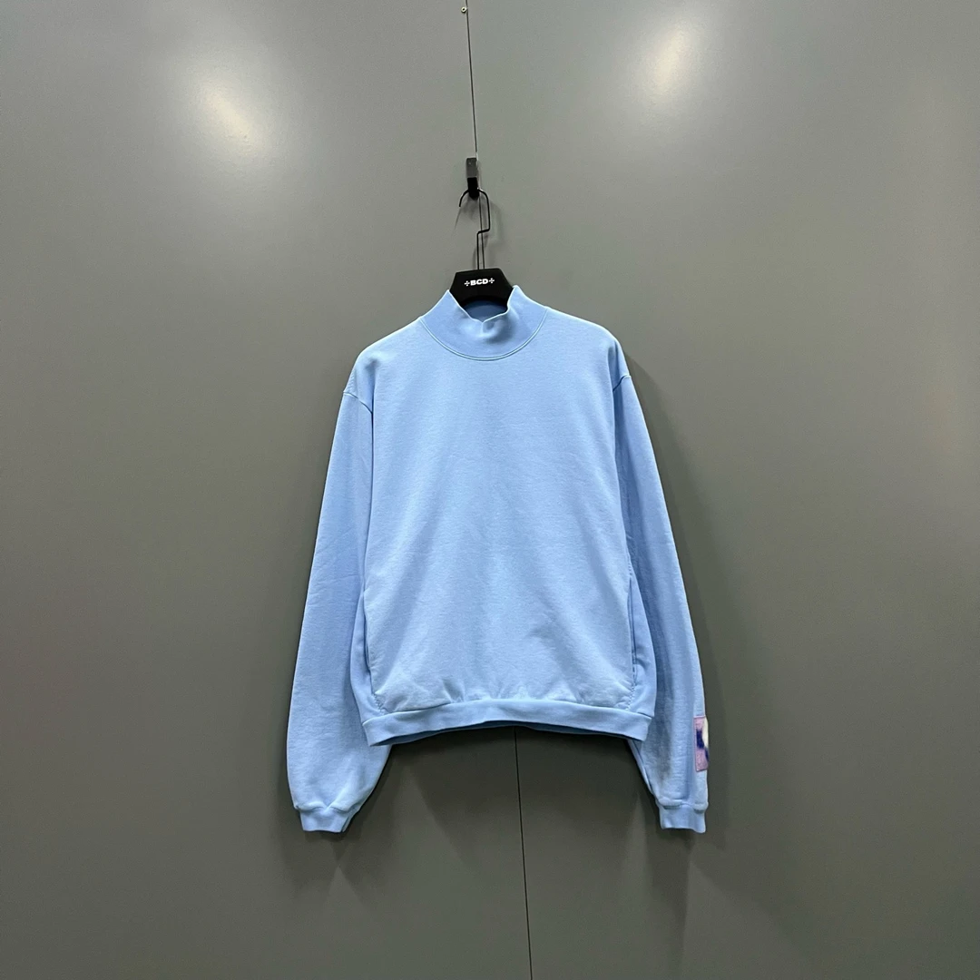 未使用 DIOR/迪奥 蓝色贴标logo高领卫衣 L码 XL码/全新/12500/