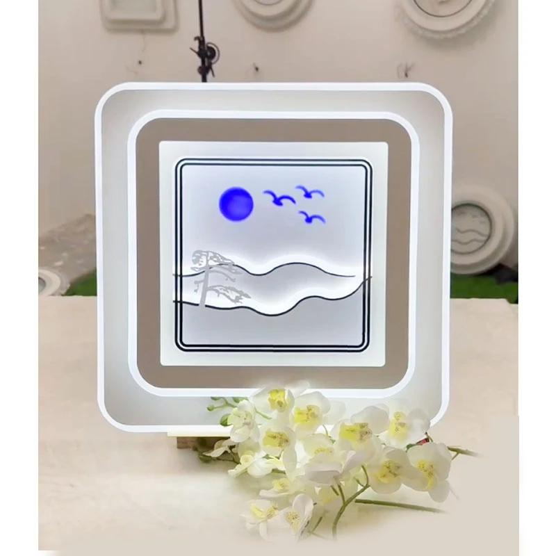 2025新款卧室灯铁艺LED吸顶灯全光谱方形房间灯现代简约主卧灯