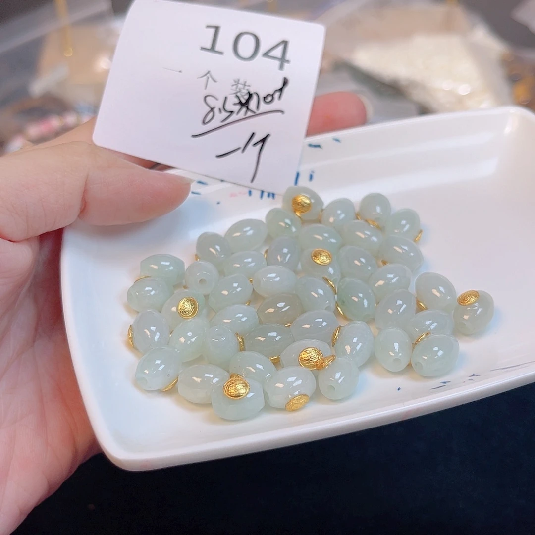 水晶珠宝半成品银S925镀金镶嵌104 。