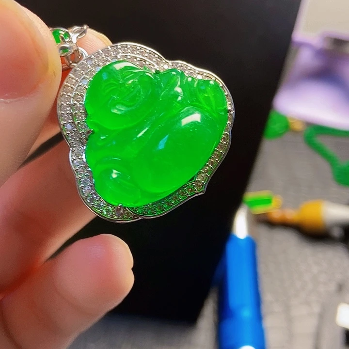 翡翠银S925镶嵌颈饰