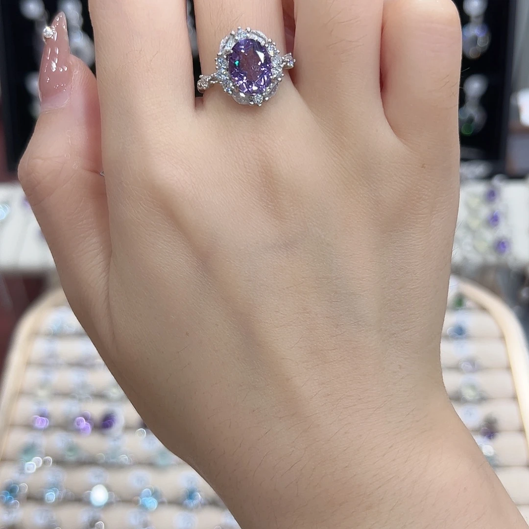 银S925镶嵌戒指紫晶