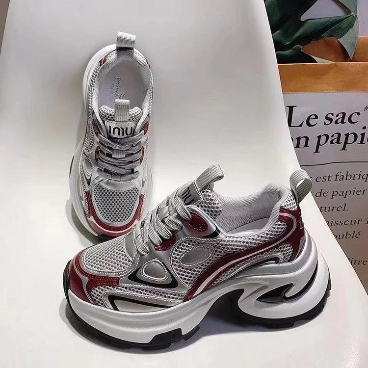 潮流新款厚底增高鞋舒适透气软底老爹鞋休闲运动鞋韩版设计