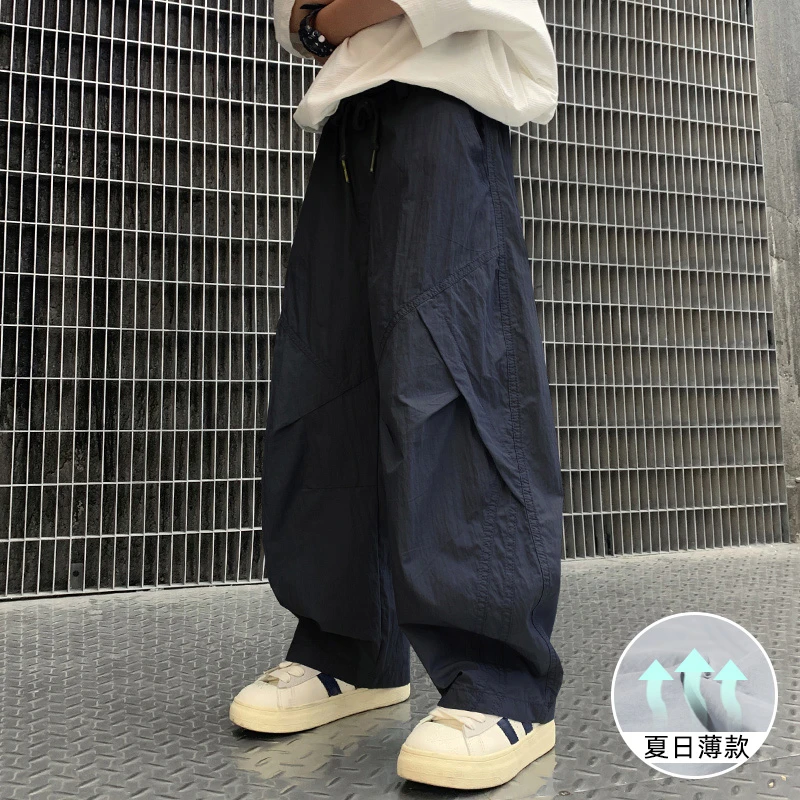 男童直筒裤子夏季薄款宽松帅气儿童休闲裤夏装2025新款大童防蚊裤