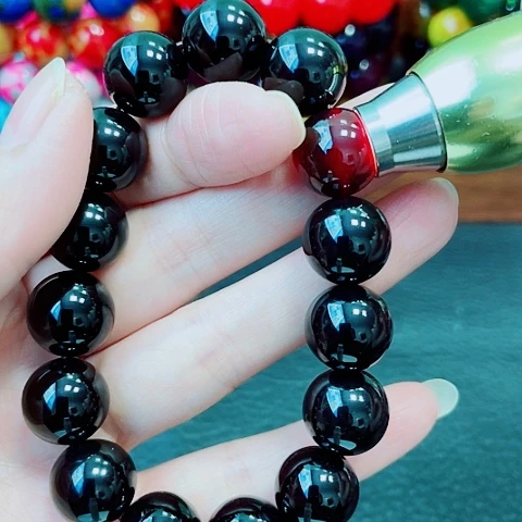 玛瑙未镶嵌手饰黑金血离子14