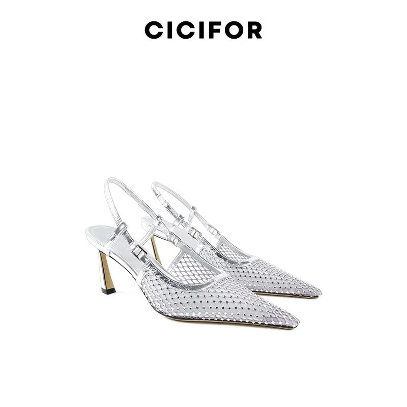 CICIFOR2025新款美神降临女凉鞋时尚水钻高跟鞋法式气质通勤凉鞋