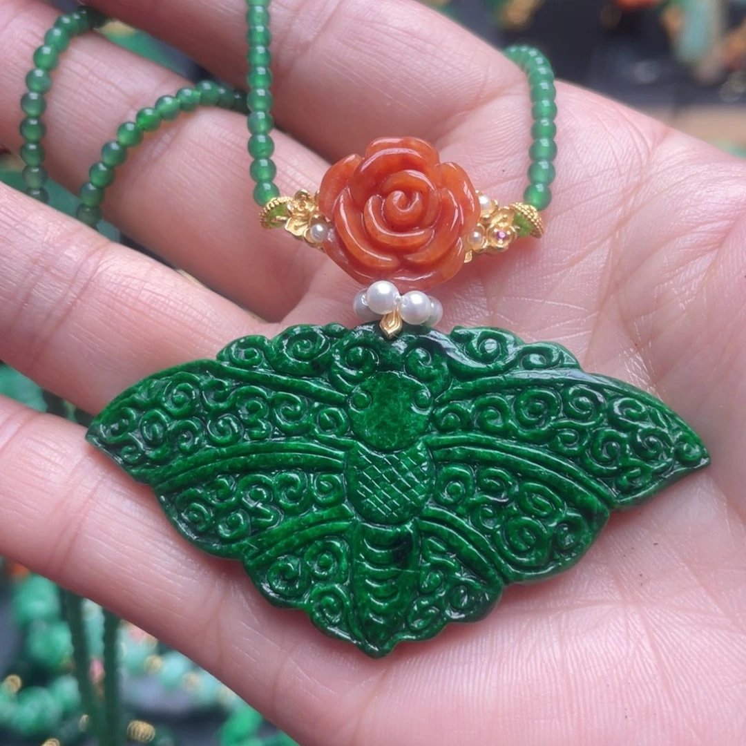 翡翠银S925镶嵌颈饰