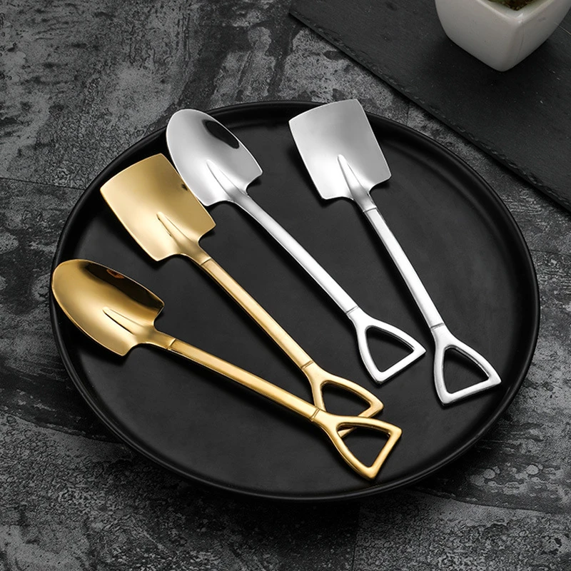 304不锈钢铁锹铲水果勺子西瓜铲甜品雪糕调羹创意铁铲勺子家用