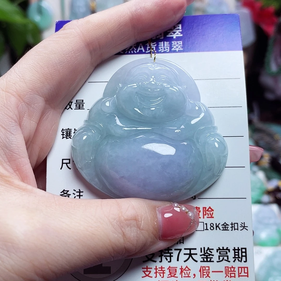 翡翠未镶嵌颈饰佛公35