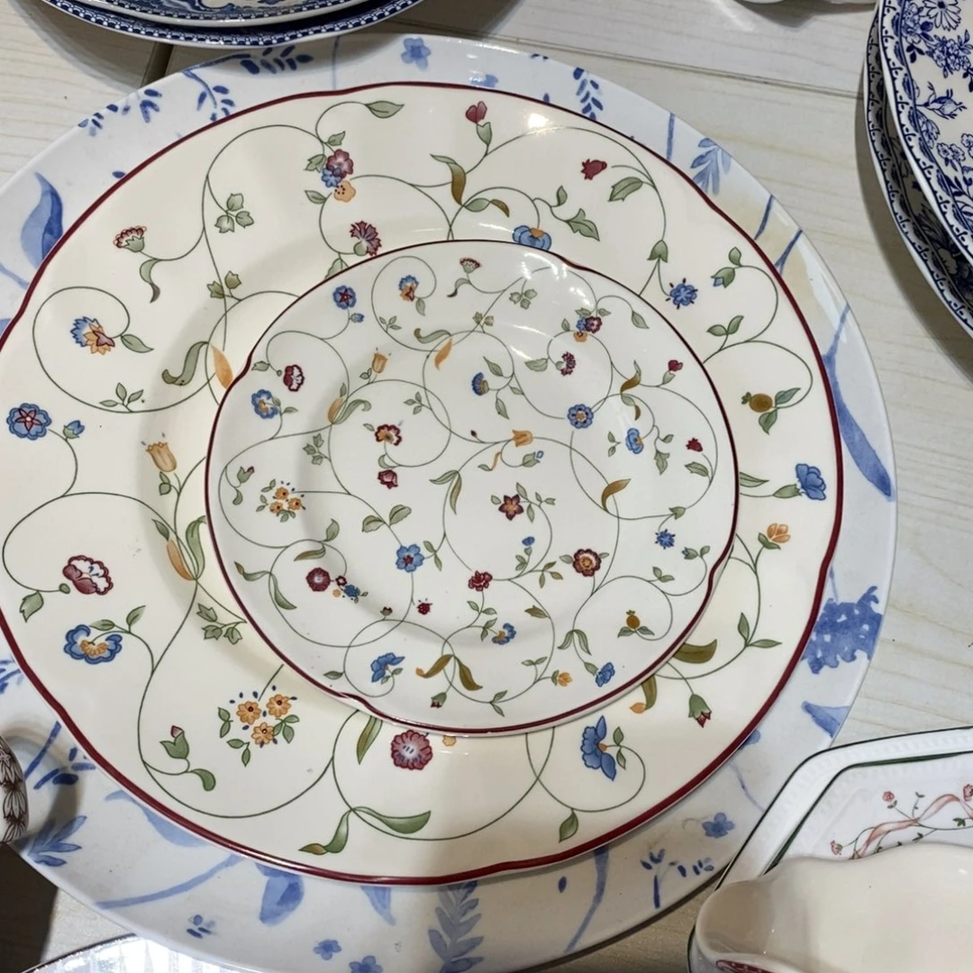 狂***）瓷微瑕小花枝五寸盘子