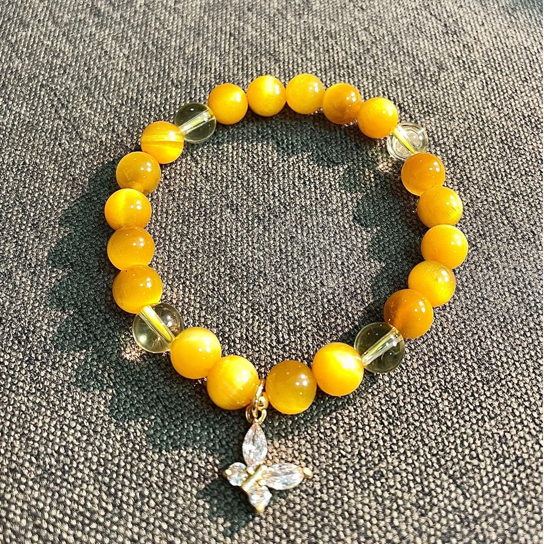 天然 金虎眼 黄水晶 卡8 原创手串