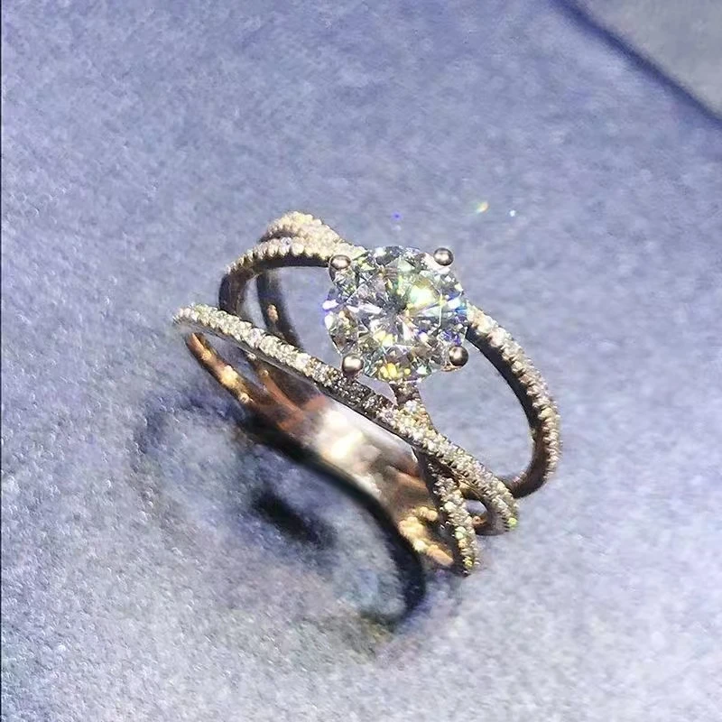 合金锆石戒指 J21614 江生生 【繁星】莫桑钻戒指