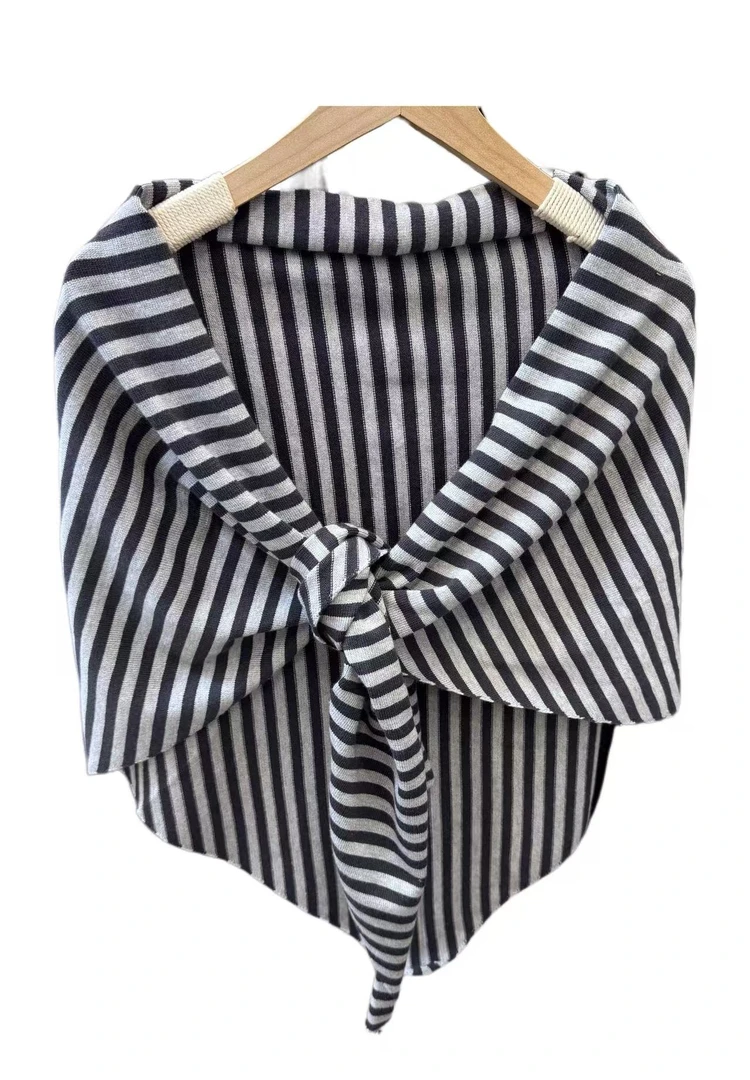 yaoshop/秋季新款时尚休闲百搭条纹薄款三角保暖披肩（862）