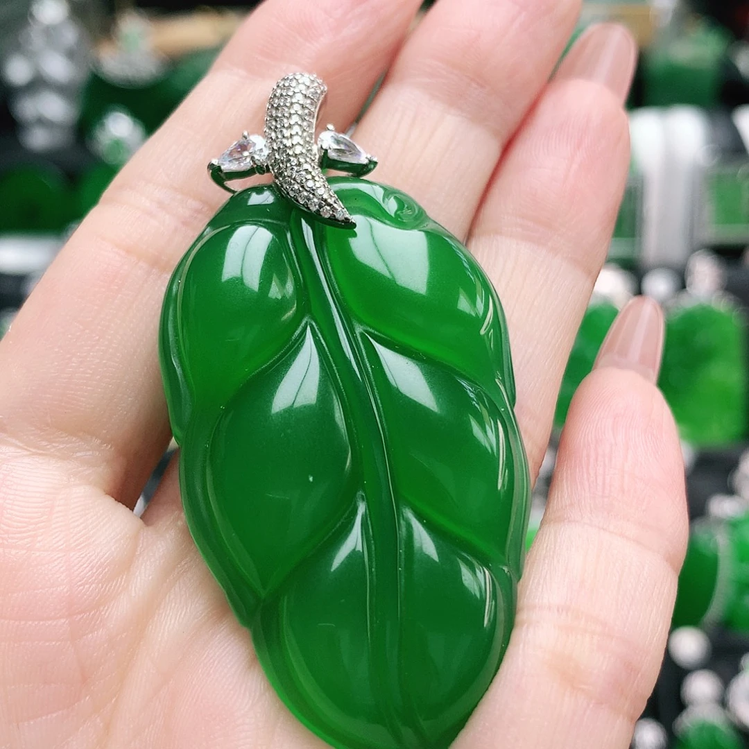 玛瑙/玉髓银S925镶嵌吊坠