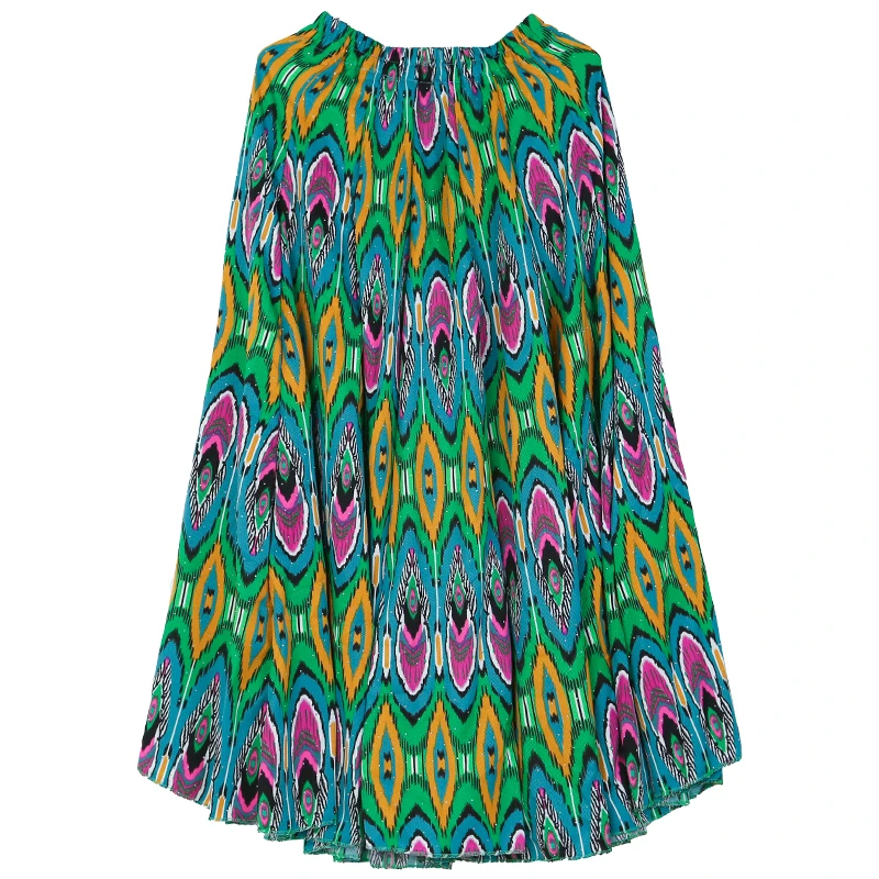 新疆舞蹈服福利款2025春季福利款烫金烫钻小摆半身裙