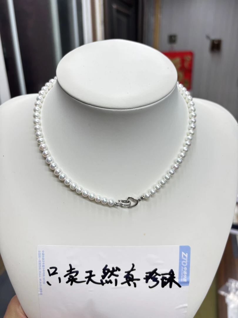 XL10天然淡水真珍珠5-6MM爱心扣
