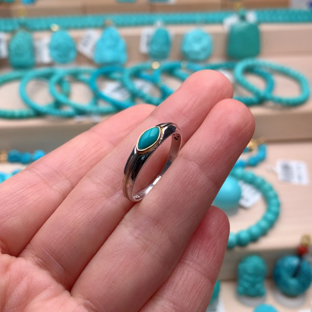 绿松石银S925镶嵌珠宝奇石