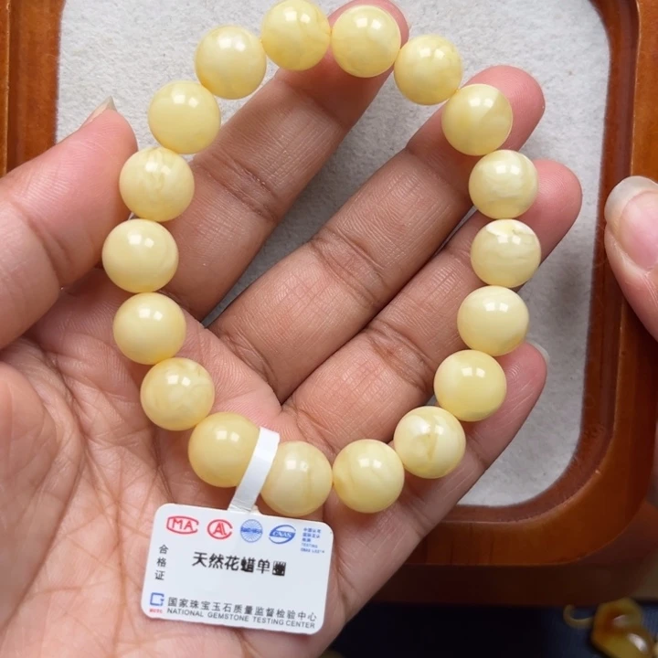 琥珀未镶嵌珠宝奇石M147号白蜡妖花