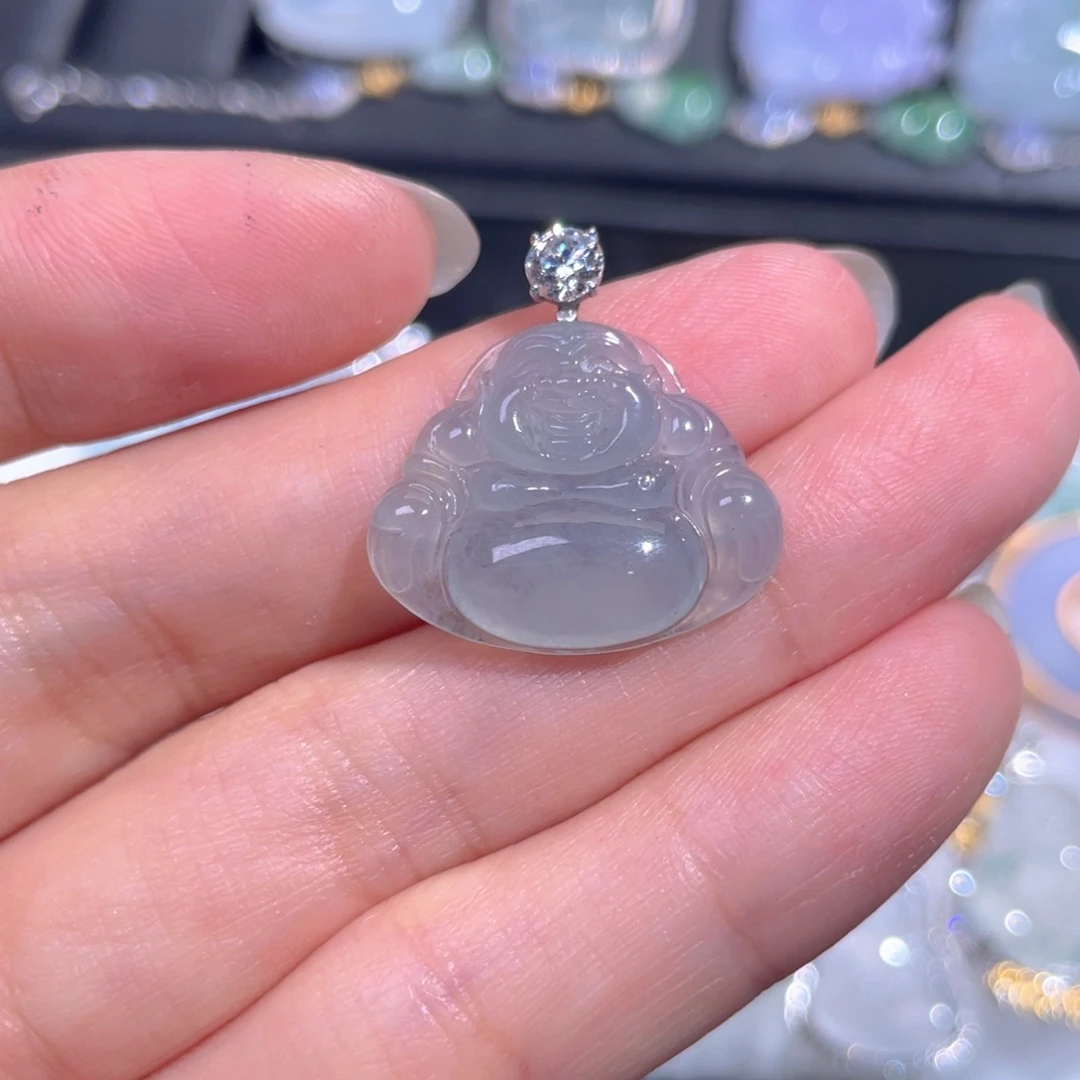 颈饰18K金镶嵌翡翠翡翠