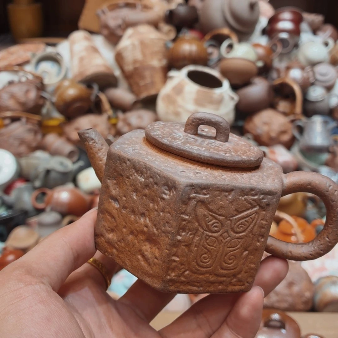 柴烧老岩泥手工茶器皿