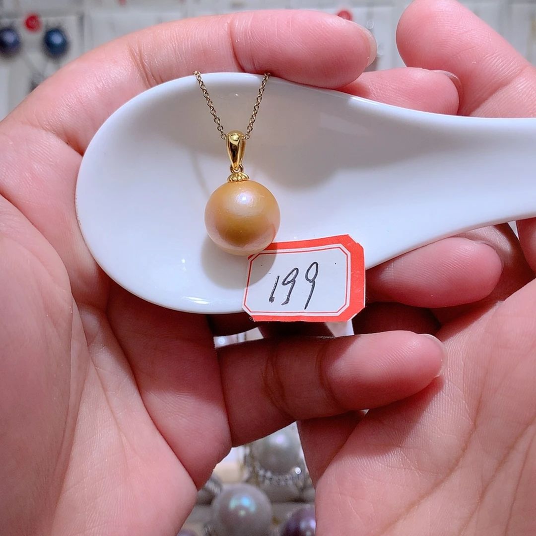 吊坠(赠链)淡水珍珠银S925镶嵌CC14mm