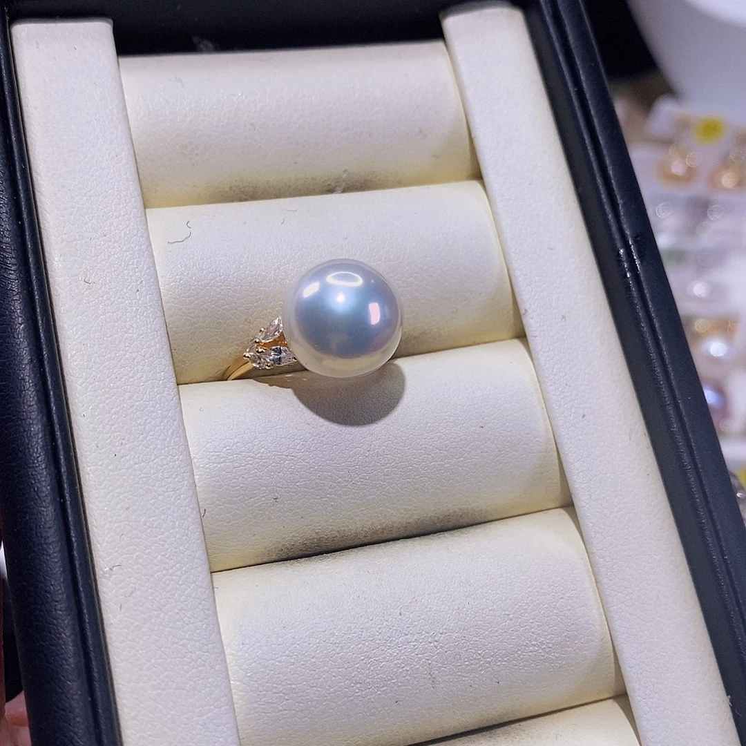 淡水珍珠戒指银S925镶嵌幸***p