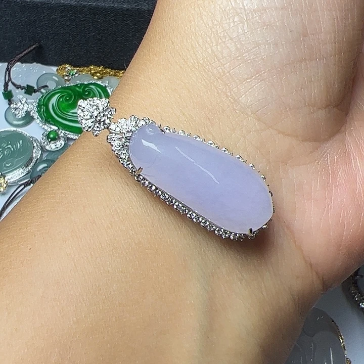 英***爽翡翠18K金镶嵌吊坠(不含链)