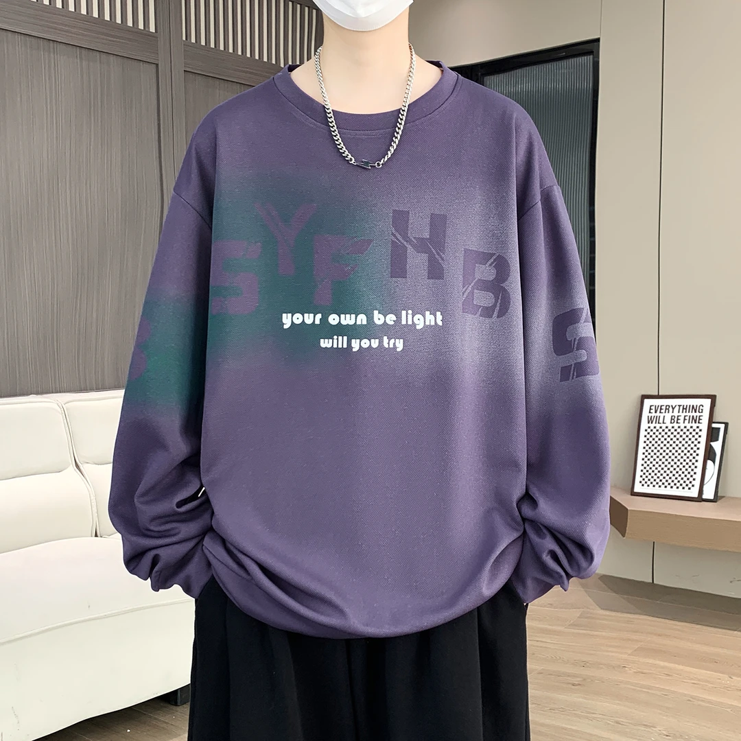 2025年秋季新款流行款帅气青少年大童潮牌时尚圆领字母百搭卫衣潮