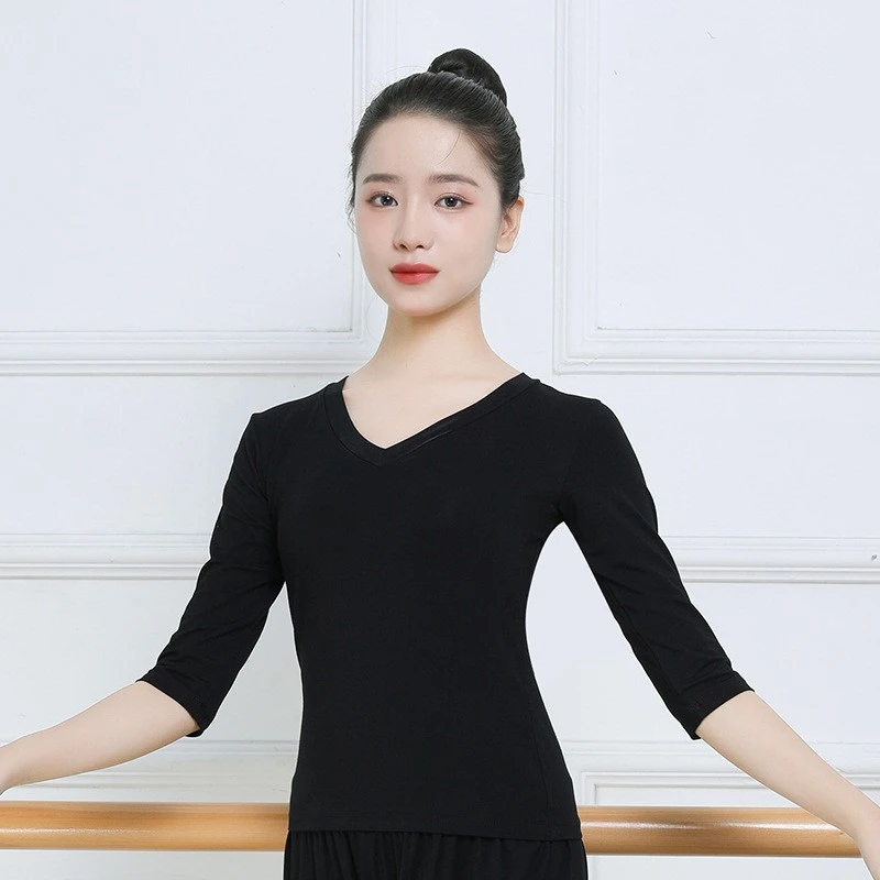 网红舞蹈练功服女成人莫代尔跳舞衣形体服长短袖瑜伽服装春夏季新