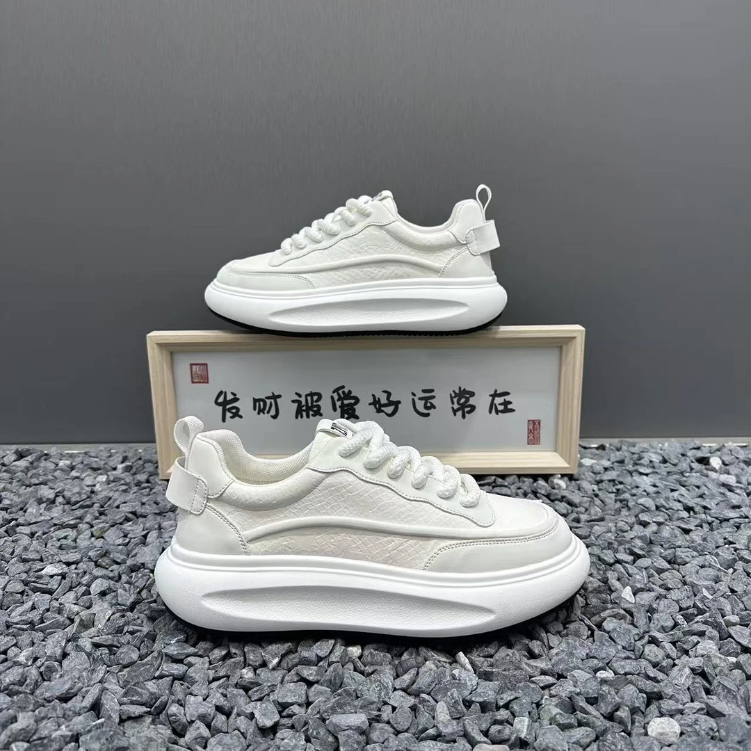 男鞋2025新款厚底阿甘鞋舒适软底百搭时尚拼色运动休闲鞋
