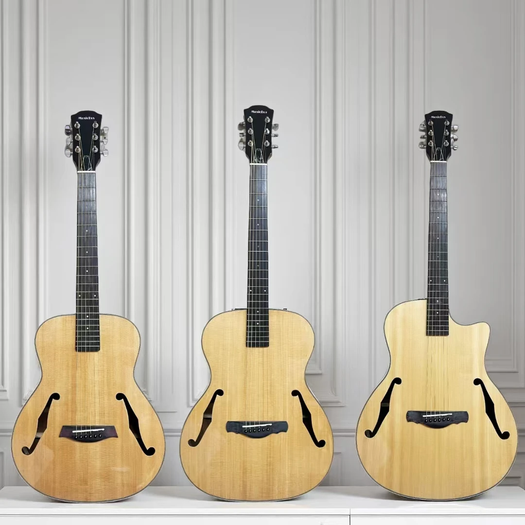 MuicBue云杉单板民谣吉他F孔41寸40寸36寸三个尺寸