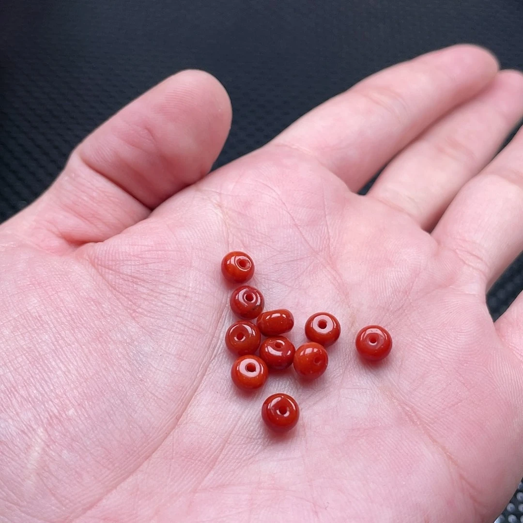 南红玛瑙4*6柿子红隔片一组10颗未镶嵌