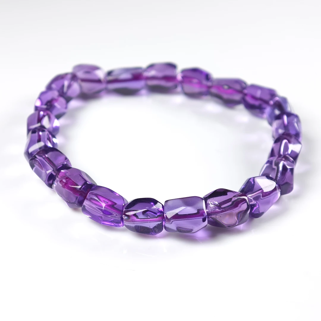 晶匠天然紫水晶随形手串   多样性发一   简约