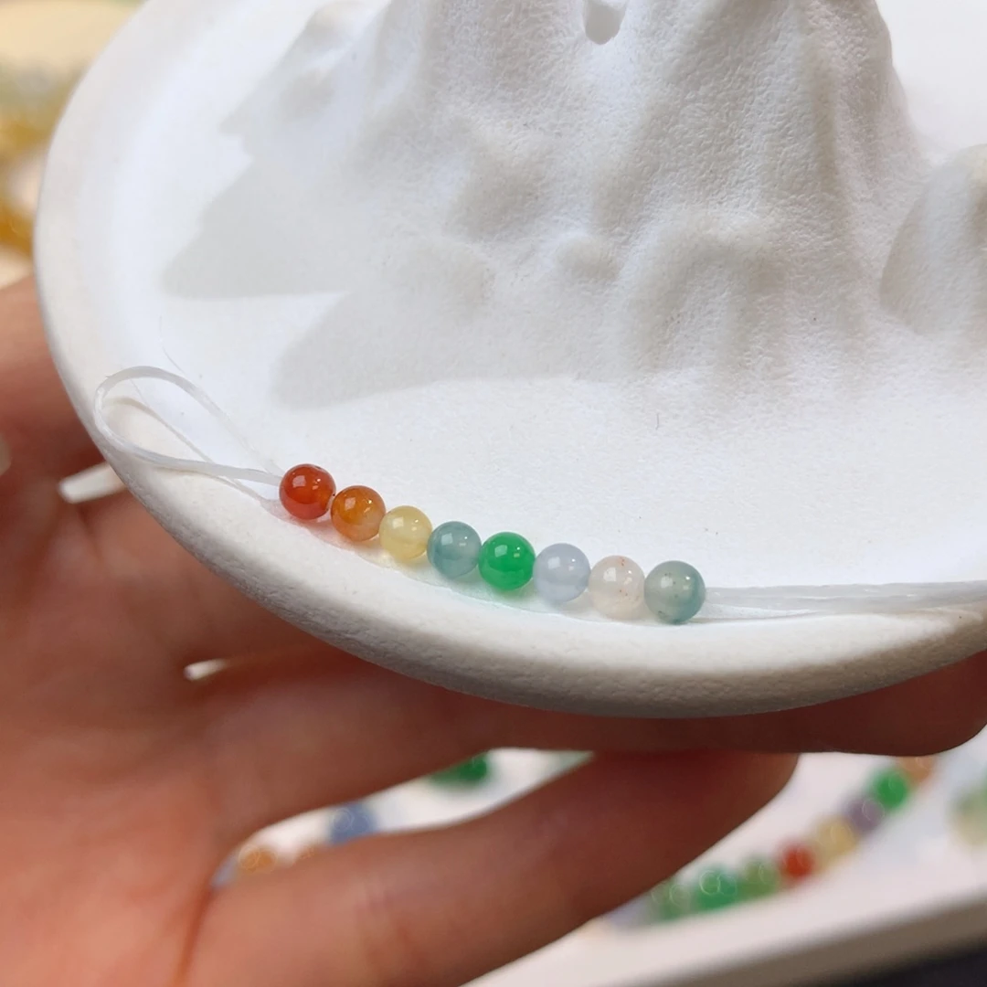 翡翠散珠冰种小米珠 一组