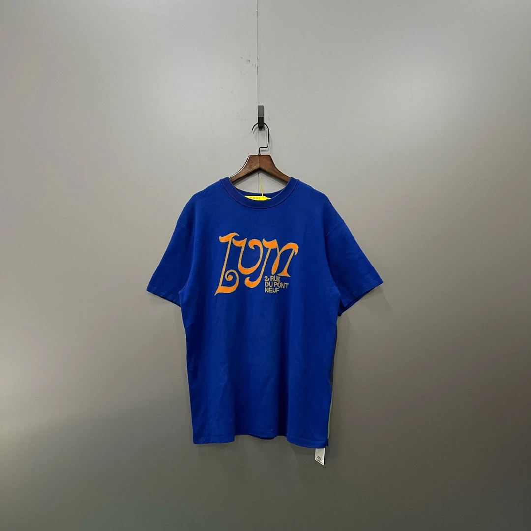 95新 LouisVuitton/路易威登 q225 lv 蓝色印花短袖M码fg201395