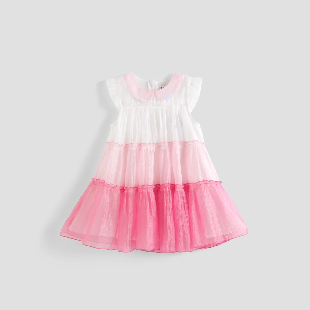 男生女生女小童娃娃领甜美背心连衣裙NDLGJ24749*