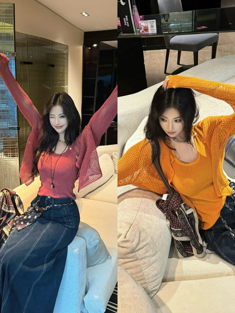 利达NEWDADADA镂空韩版时尚休闲百搭套装夏装慵懒风爆款SDK2501