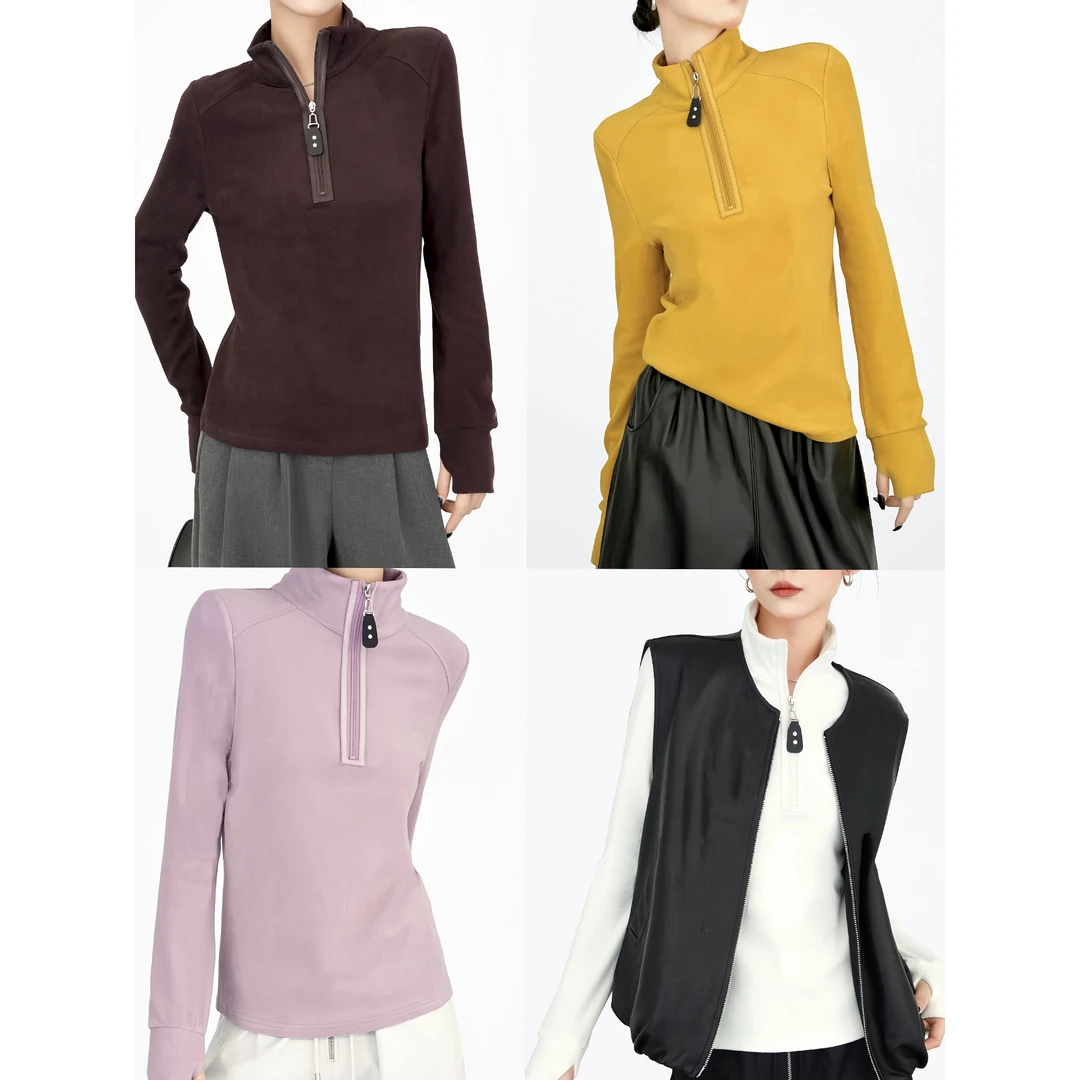 尼采 官方直营｜软心德绒衫｜半拉链精品双面真德绒长袖卫衣50208