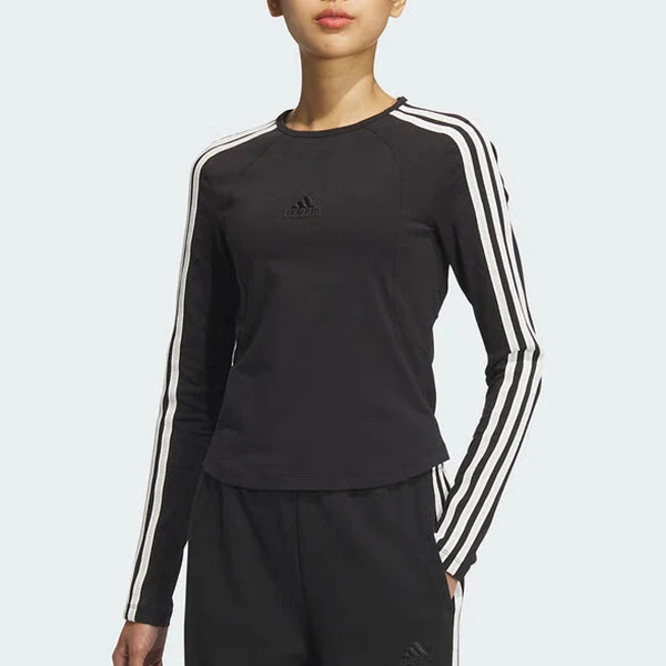 Adidas阿迪达斯长袖女装2025夏季新款休闲运动修身T恤上衣 JN0755