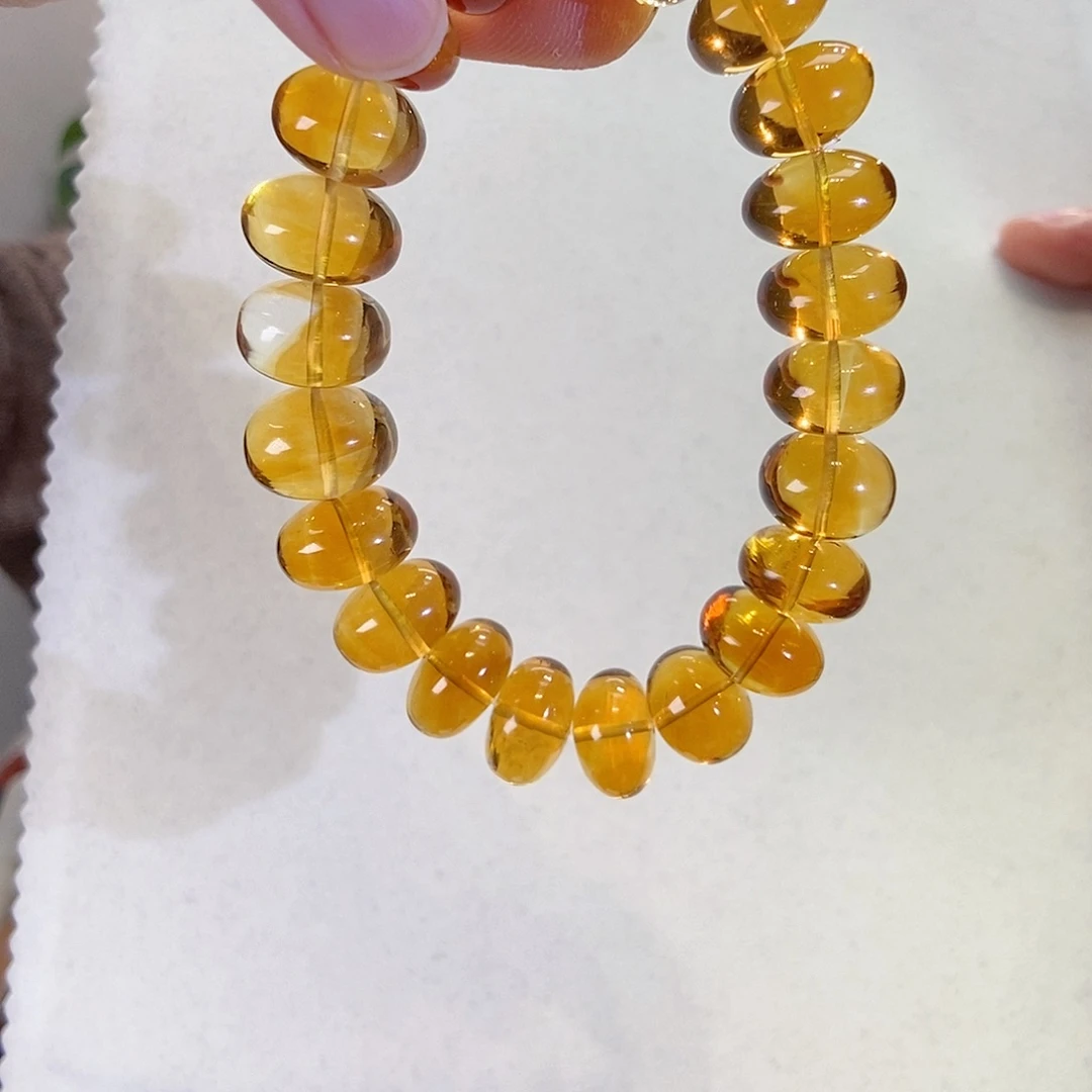 黄晶手链未镶嵌盘珠