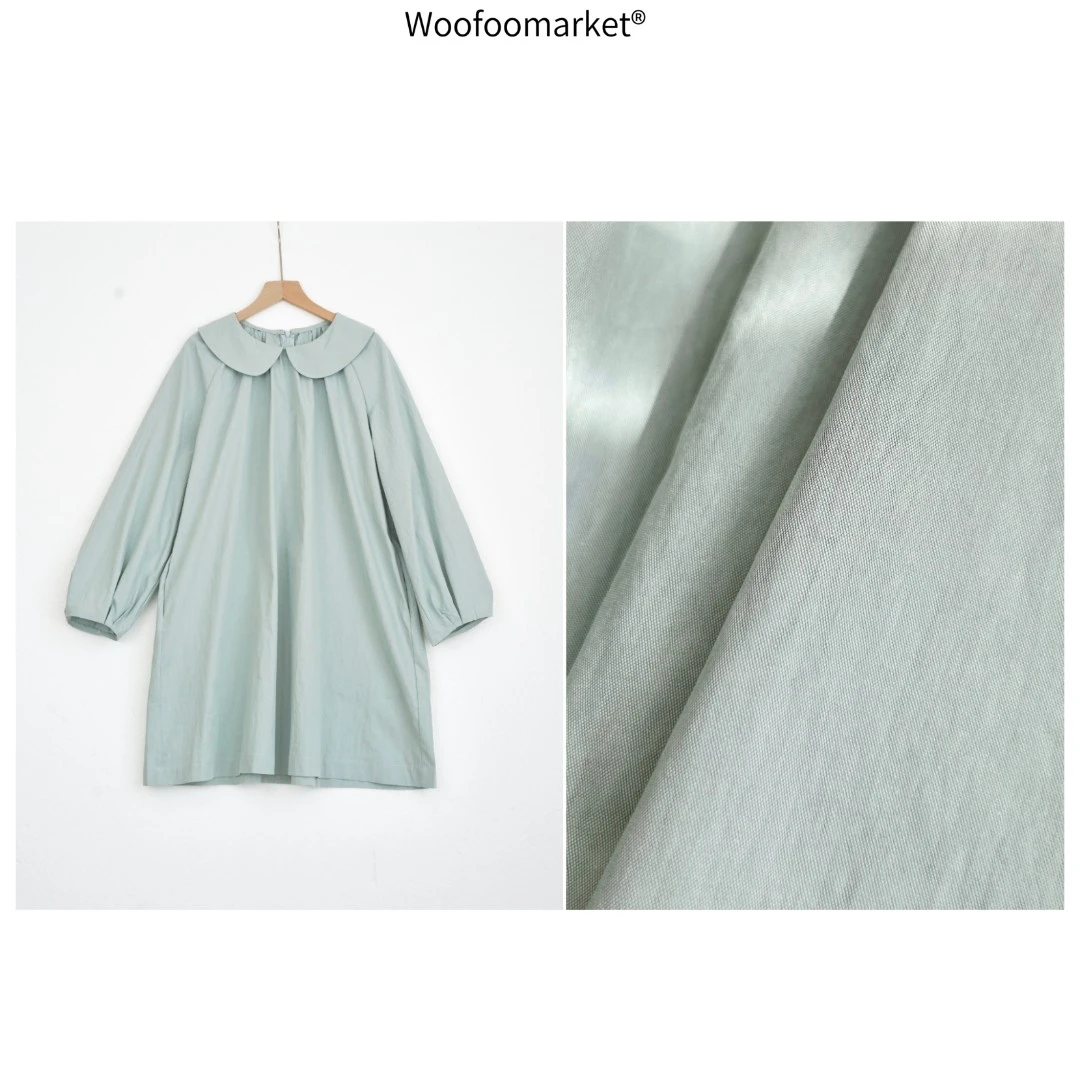 【海街日集】挺阔娃娃领设计感长袖衬衫裙女春季  LYQ157