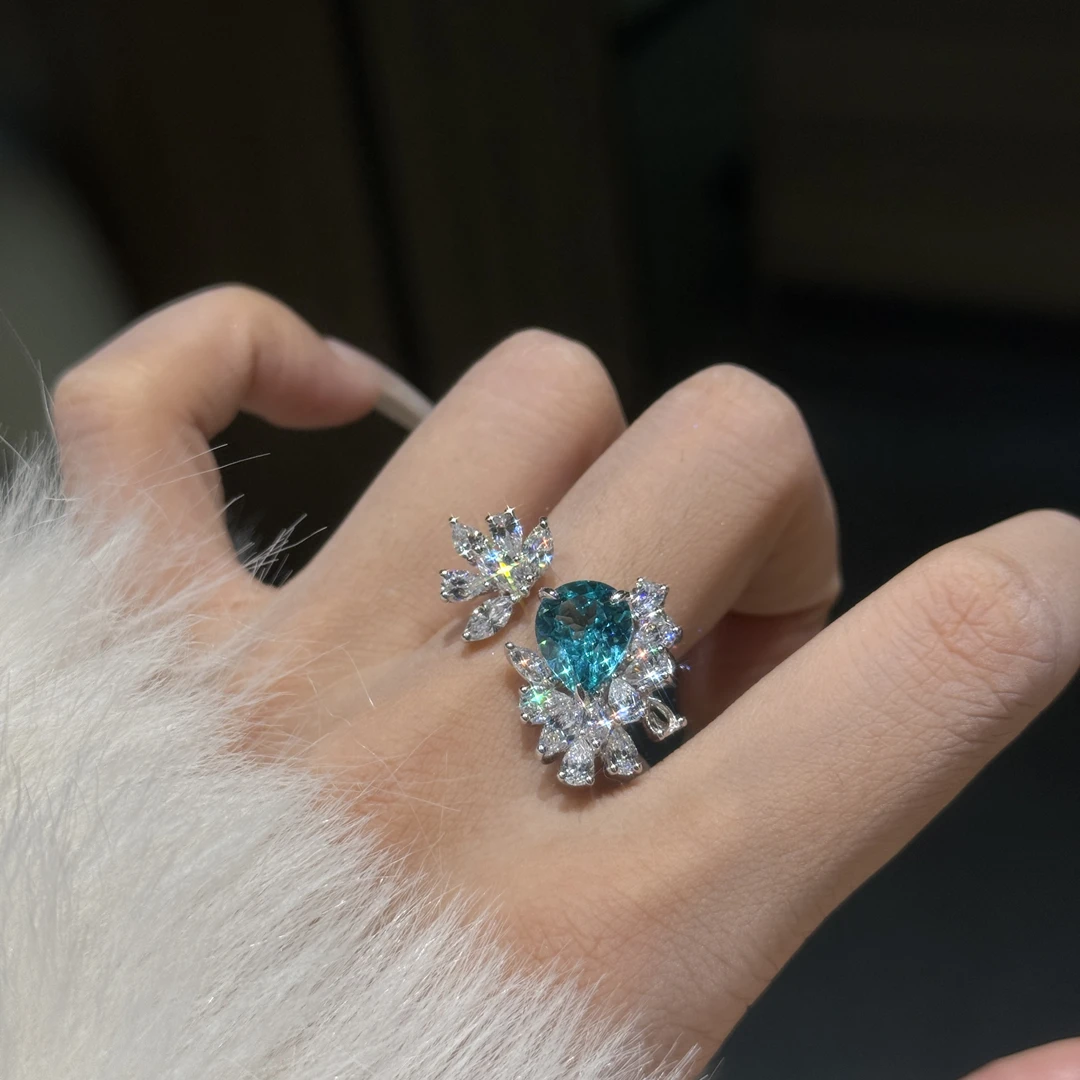 培育蓝宝石QANNA【设计款】实验室培育帕拉伊巴高级感CA-JR148Y