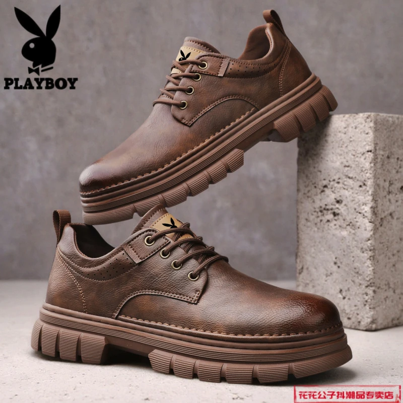 花花公子皮鞋男款2025新款夏季工装鞋男软底舒适上班商务休闲男鞋