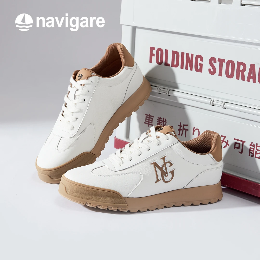 纳维凯尔秋季时尚男士运动鞋百搭德训2025休闲男鞋子阿甘鞋