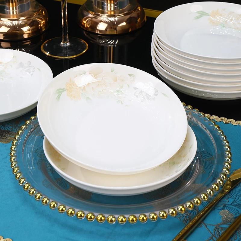 梦幻花影6.25英寸吐骨碟10只装家用饭碗陶瓷中式大号商用日式大碗