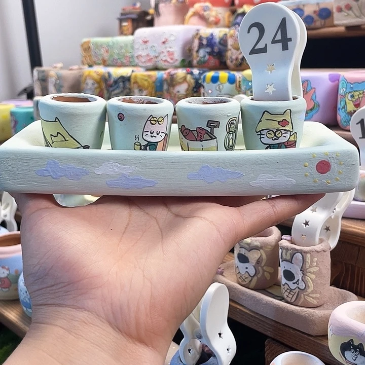 一*哥24……手工手绘花盆