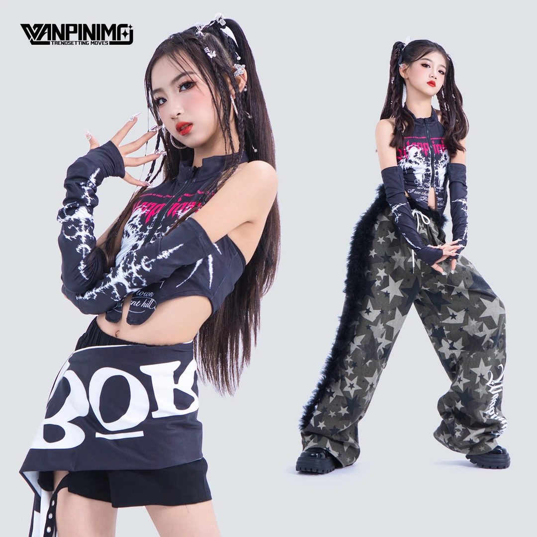 顽皮尼莫爵士舞女童服装秋冬女团甜酷jazz街舞走秀潮酷演出服J413