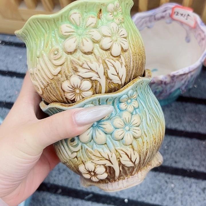 有孔，满10元发货多肉陶瓷花盆